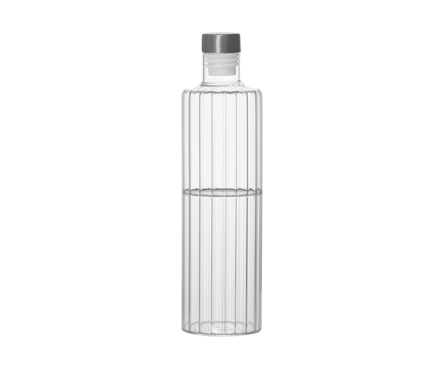 BOTELLA CRISTAL/INOX STRIPES 1L