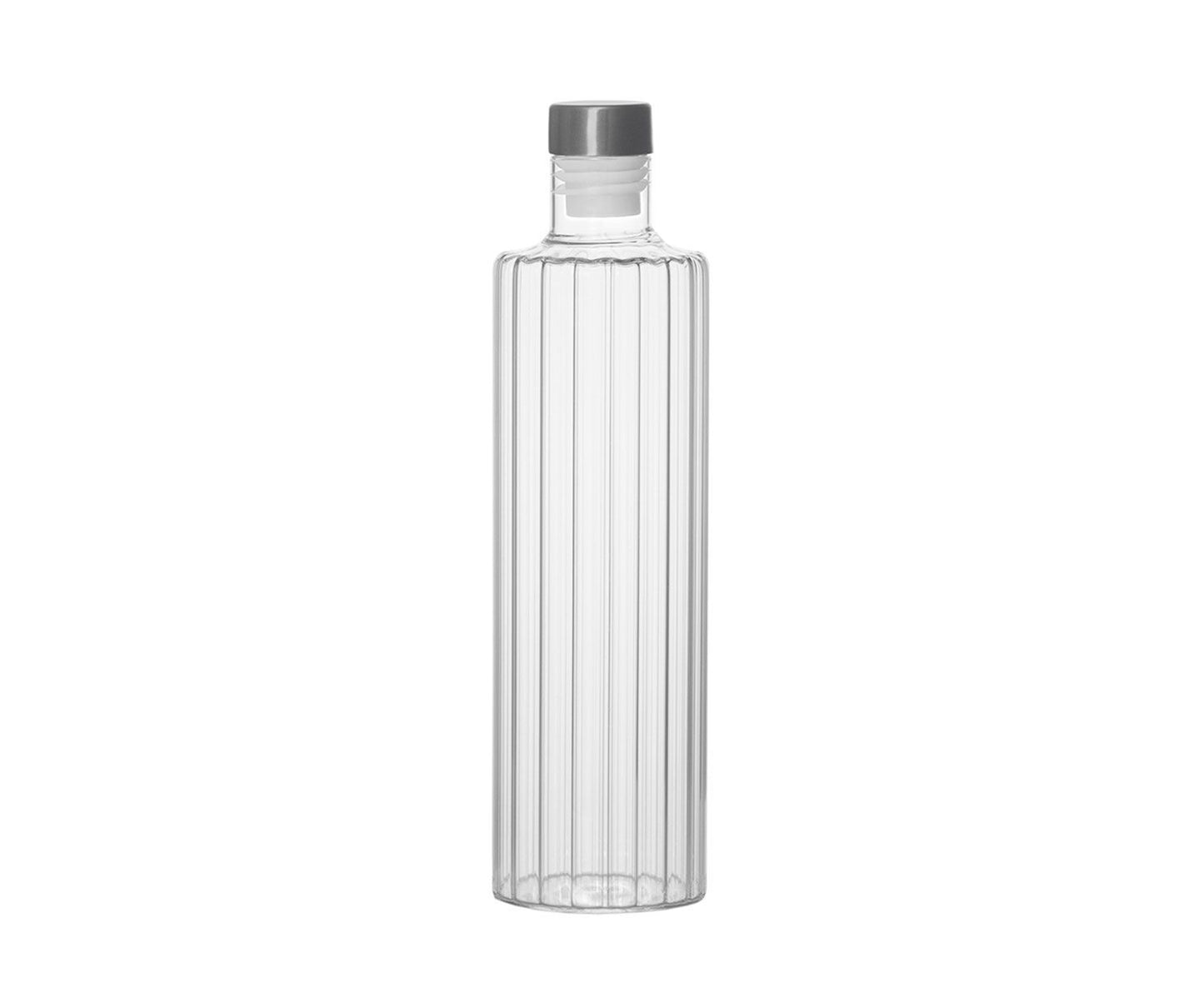 BOTELLA CRISTAL/INOX STRIPES 1L