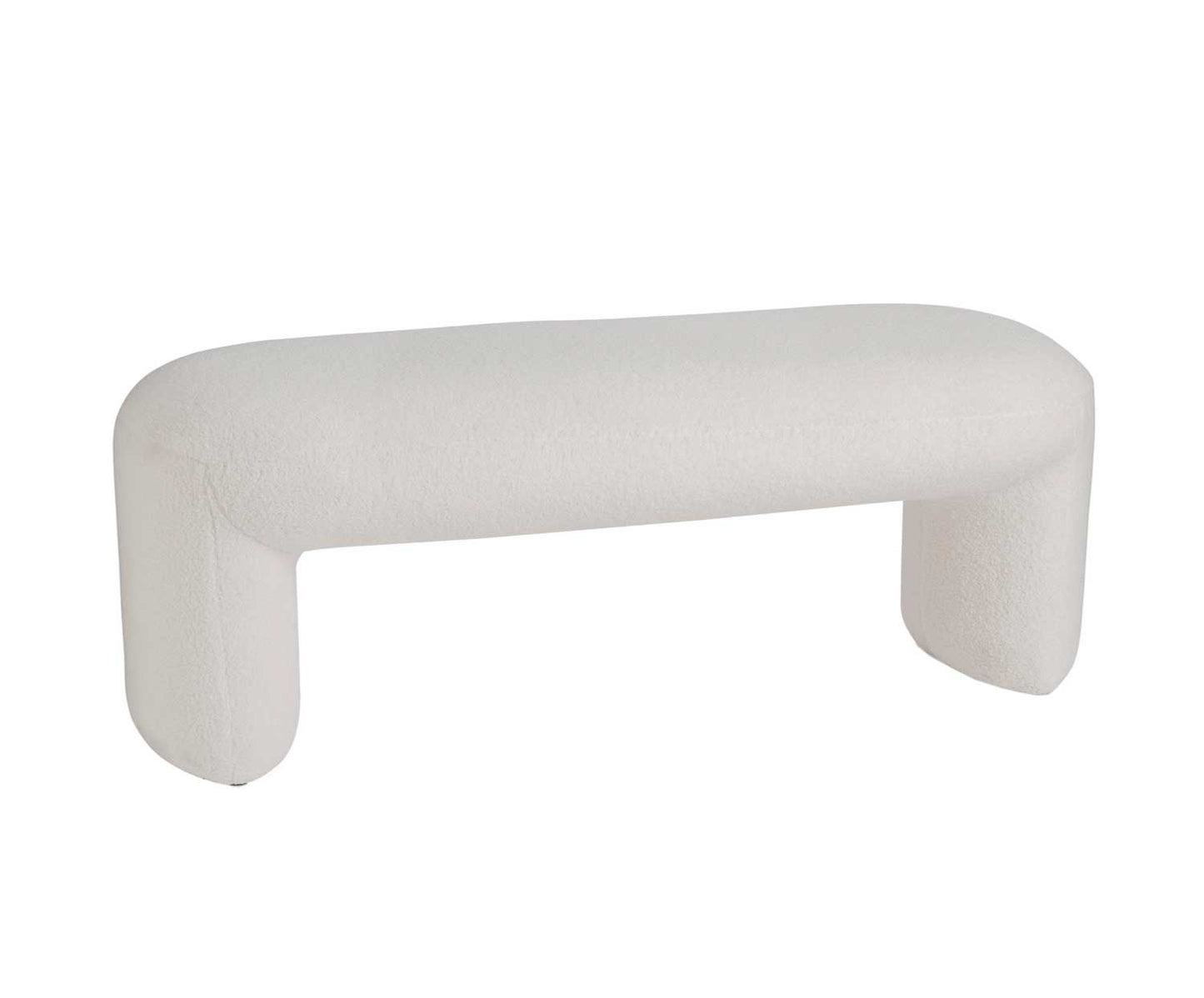 BANQUETA BOUCLÉ BLANCA 110X45X40CM