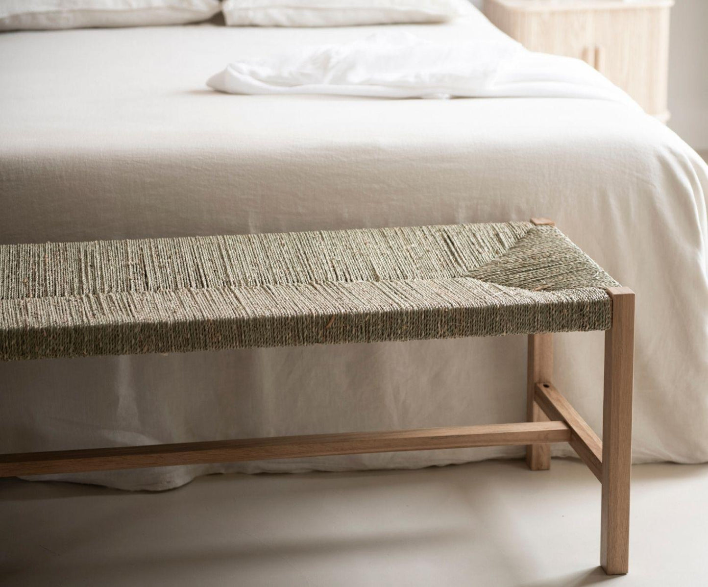 BANQUETA DE ROBLE Y ALGA MARINA