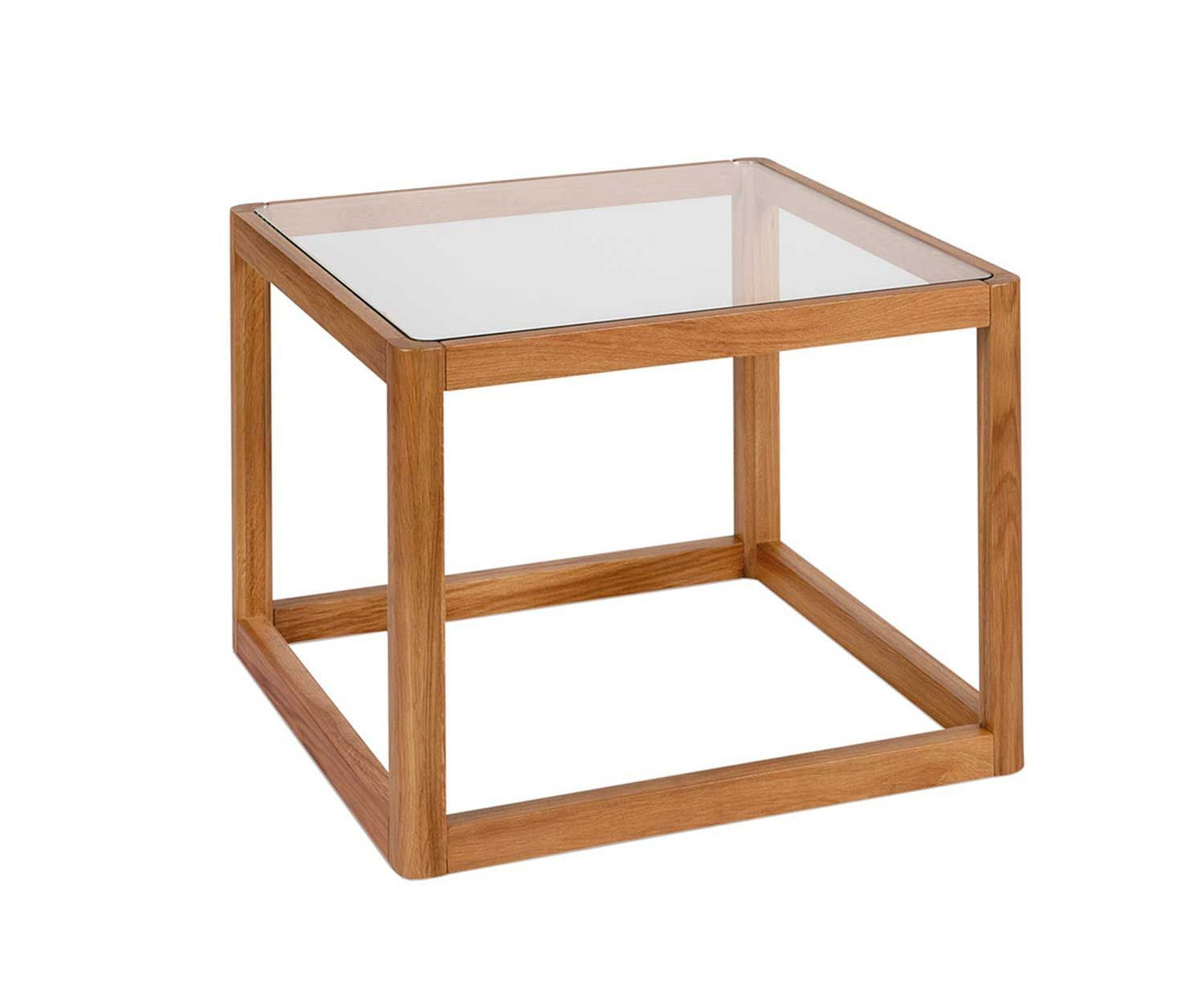 MESA ROBLE Y CRISTAL 60X60X45CM