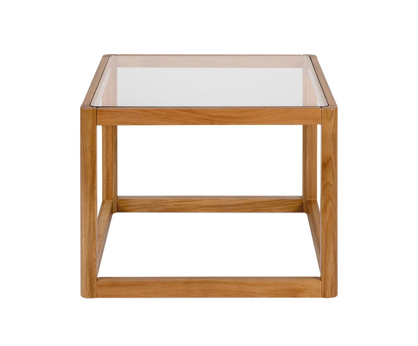 MESA ROBLE Y CRISTAL 60X60X45CM