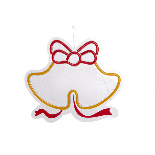 DECORACION LUMINOSA LED PP 30X1:5X26:5 CAMPANAS