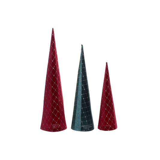 CONO SET 3 FRANELA 10X1X60 BRILLANTE BURDEOS