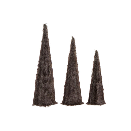 CONO SET 3 FRANELA 16X16X60 PELO MARRON