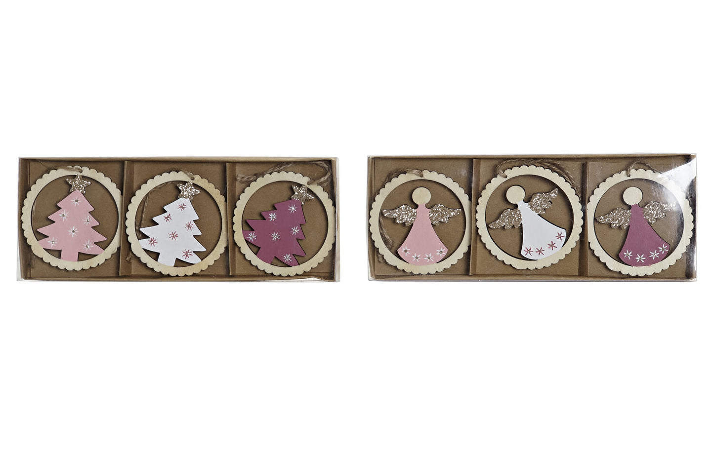 DECORACION COLGANTE SET 12 MADERA 21X8:5X2 ARBOL