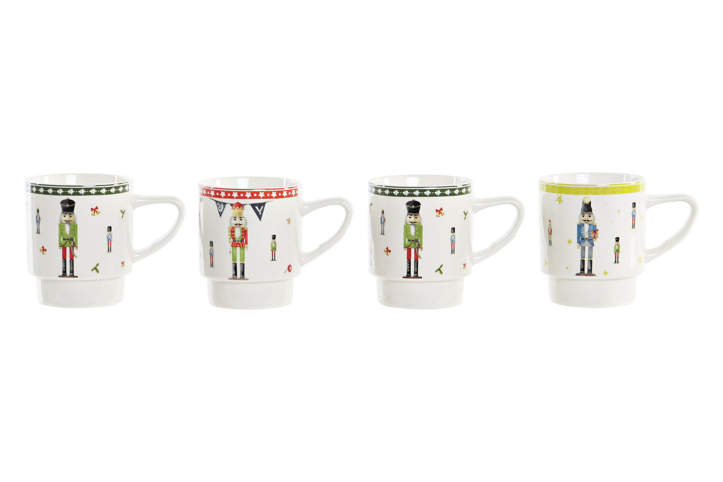 MUG SET 4 PORCELANA METAL 12X12X36 CASCANUECES