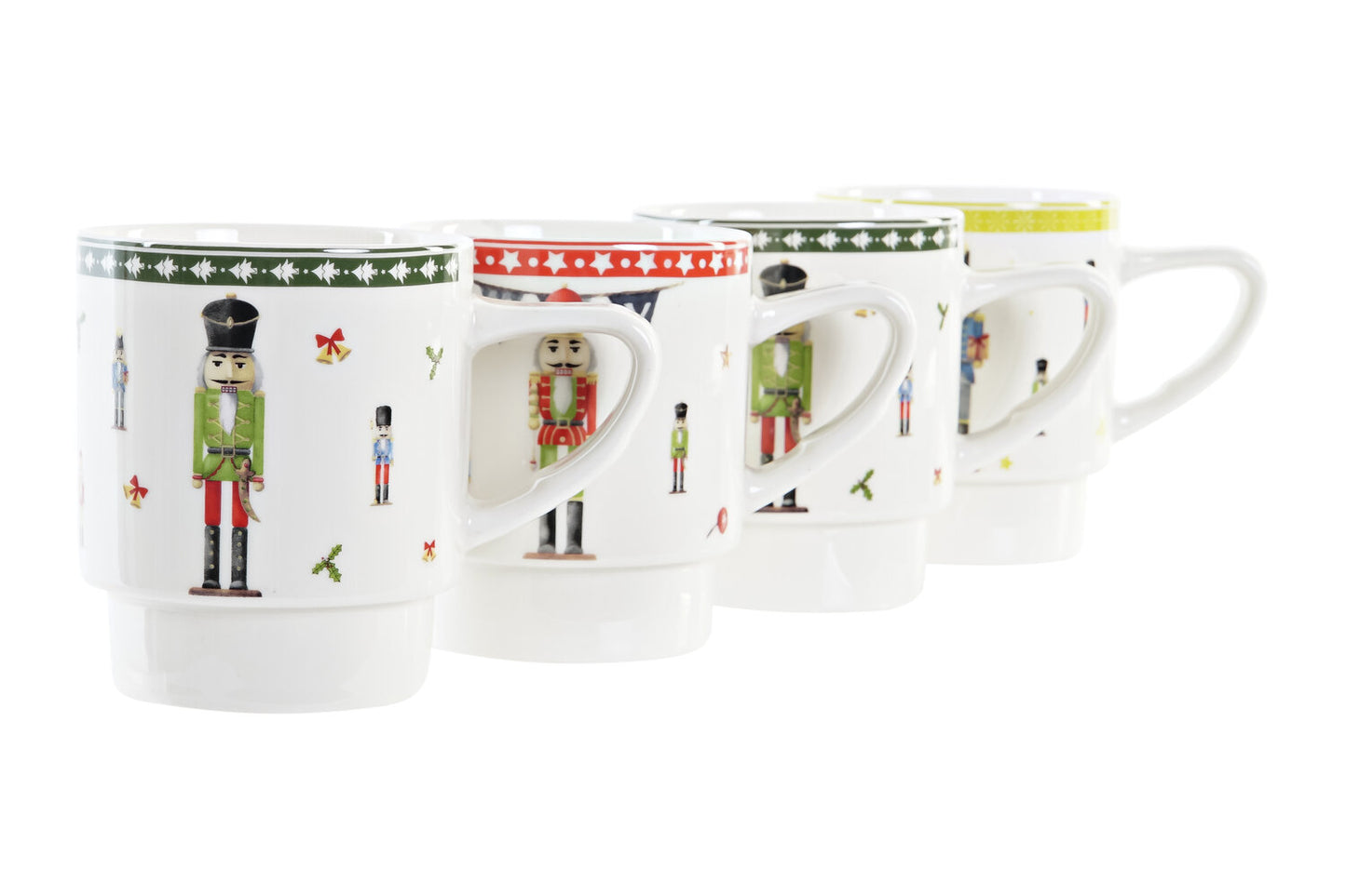 MUG SET 4 PORCELANA METAL 12X12X36 CASCANUECES