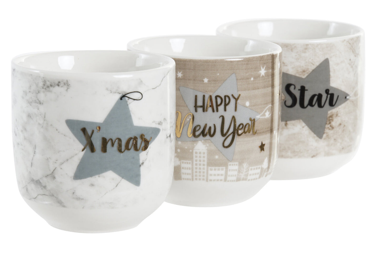 CAFE SET 6 PORCELANA 21X14X7 130ML ESTRELLA