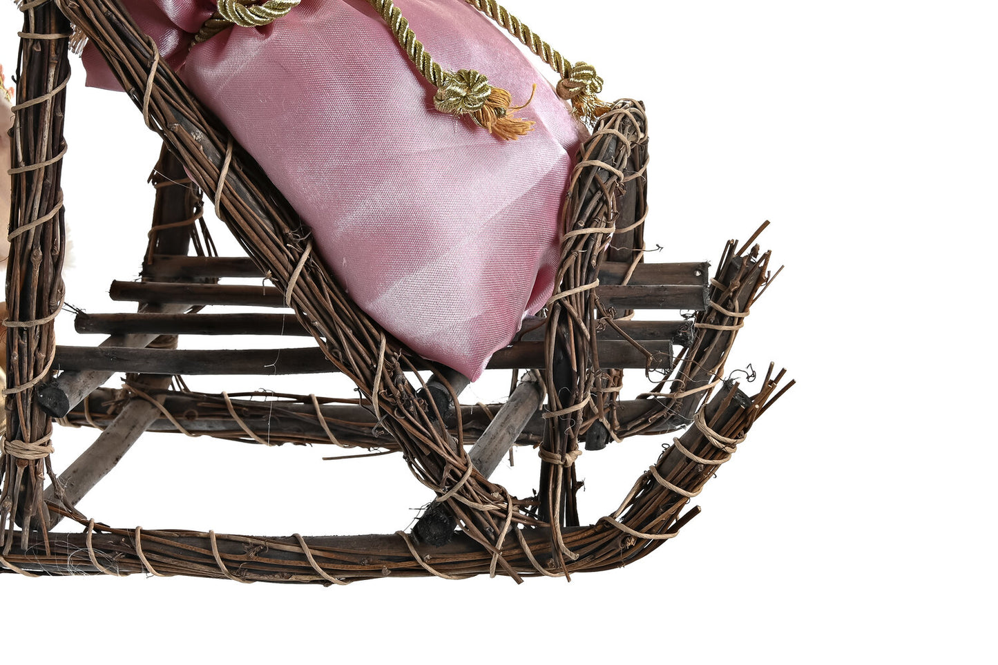 FIGURA POLIESTER MADERA 42X22X50 TRINEO ROSA