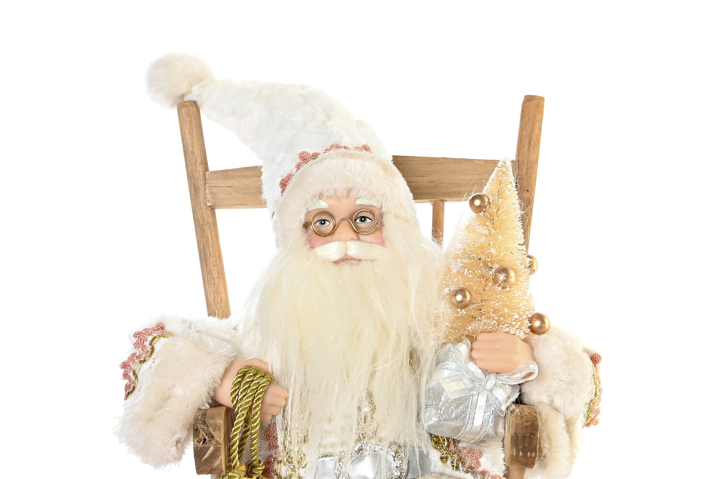 FIGURA POLIESTER MADERA 23X25X35 SILLA ROSA