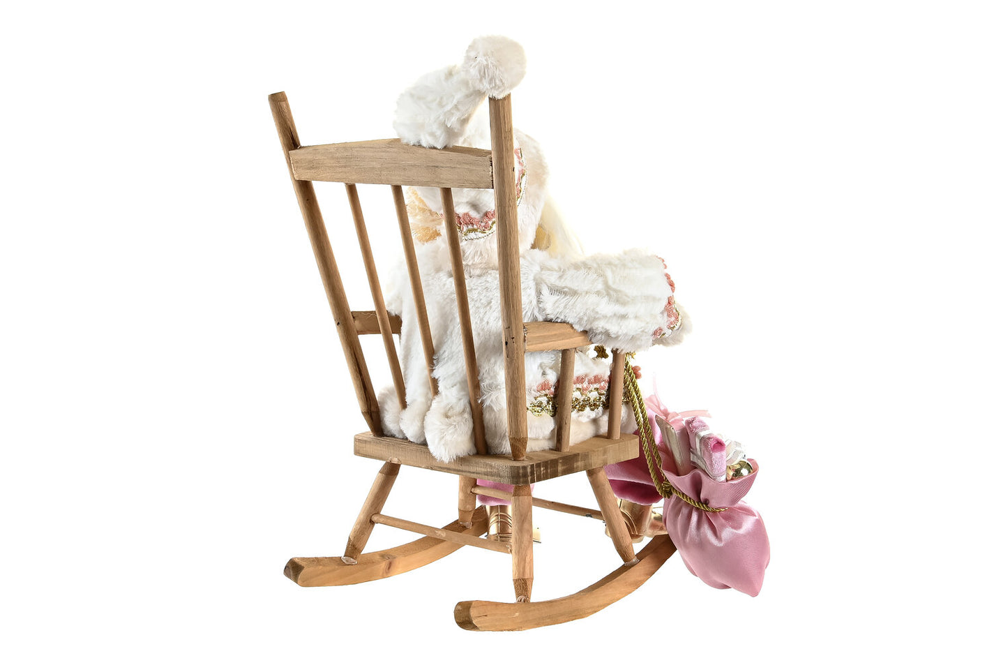 FIGURA POLIESTER MADERA 23X25X35 SILLA ROSA