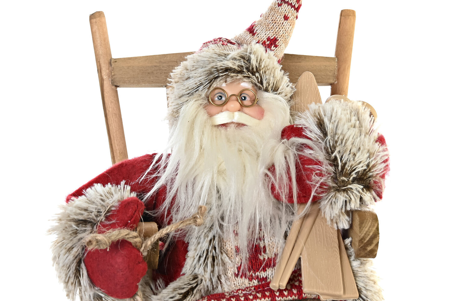 FIGURA POLIESTER MADERA 23X25X35 SILLA ROJO