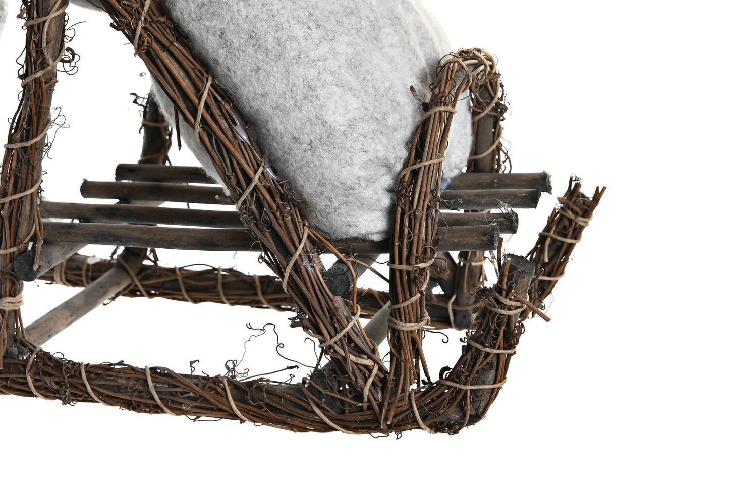 FIGURA POLIESTER MADERA 42X22X48 TRINEO GRIS