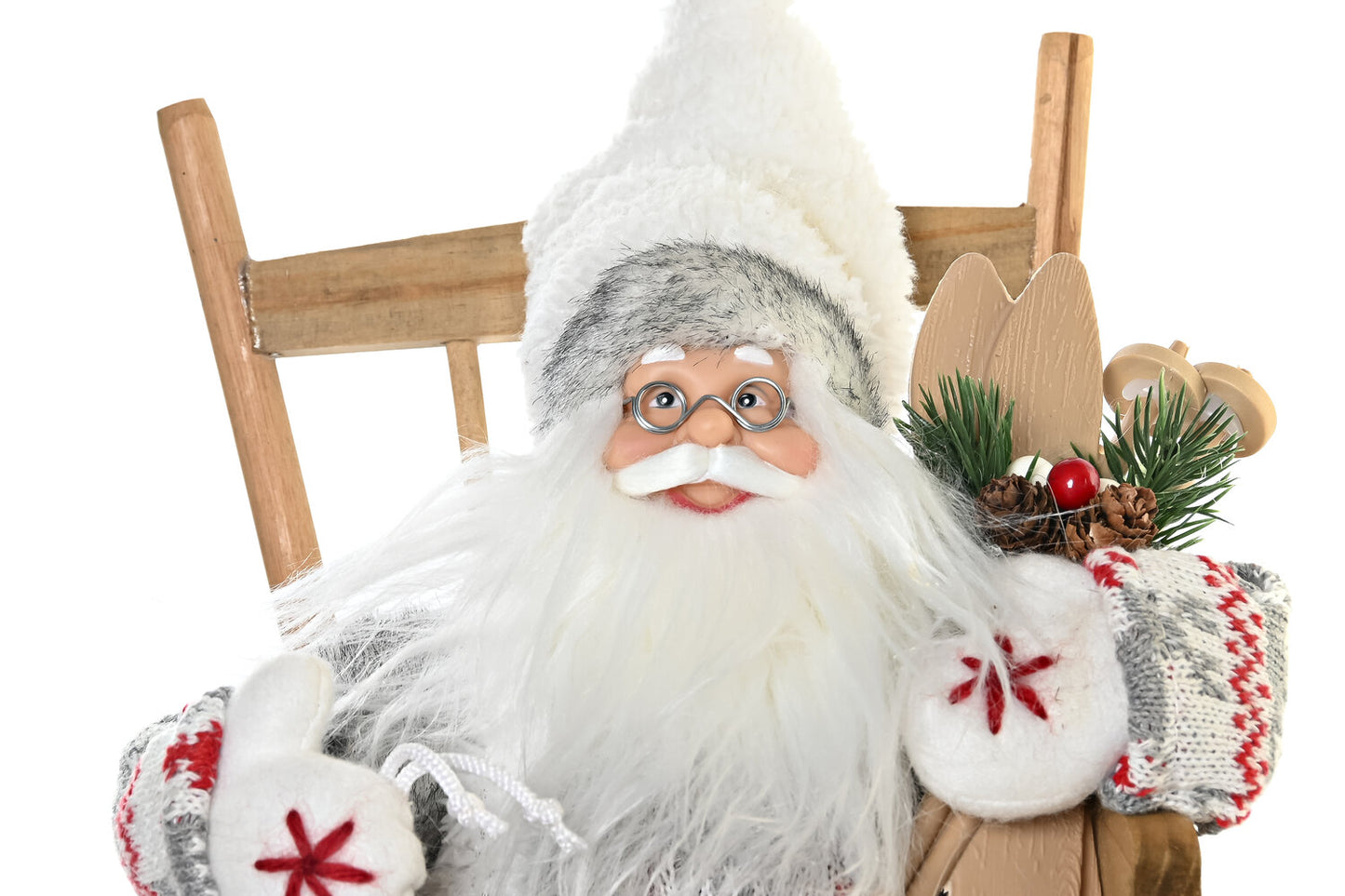 FIGURA POLIESTER MADERA 23X25X35 SILLA GRIS