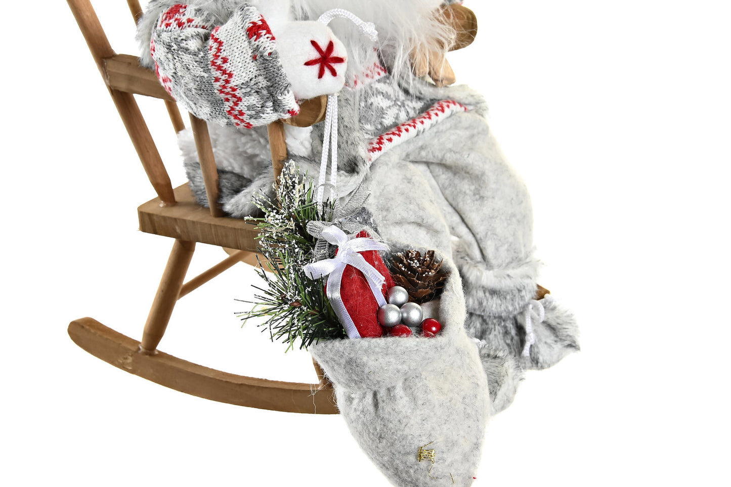 FIGURA POLIESTER MADERA 23X25X35 SILLA GRIS