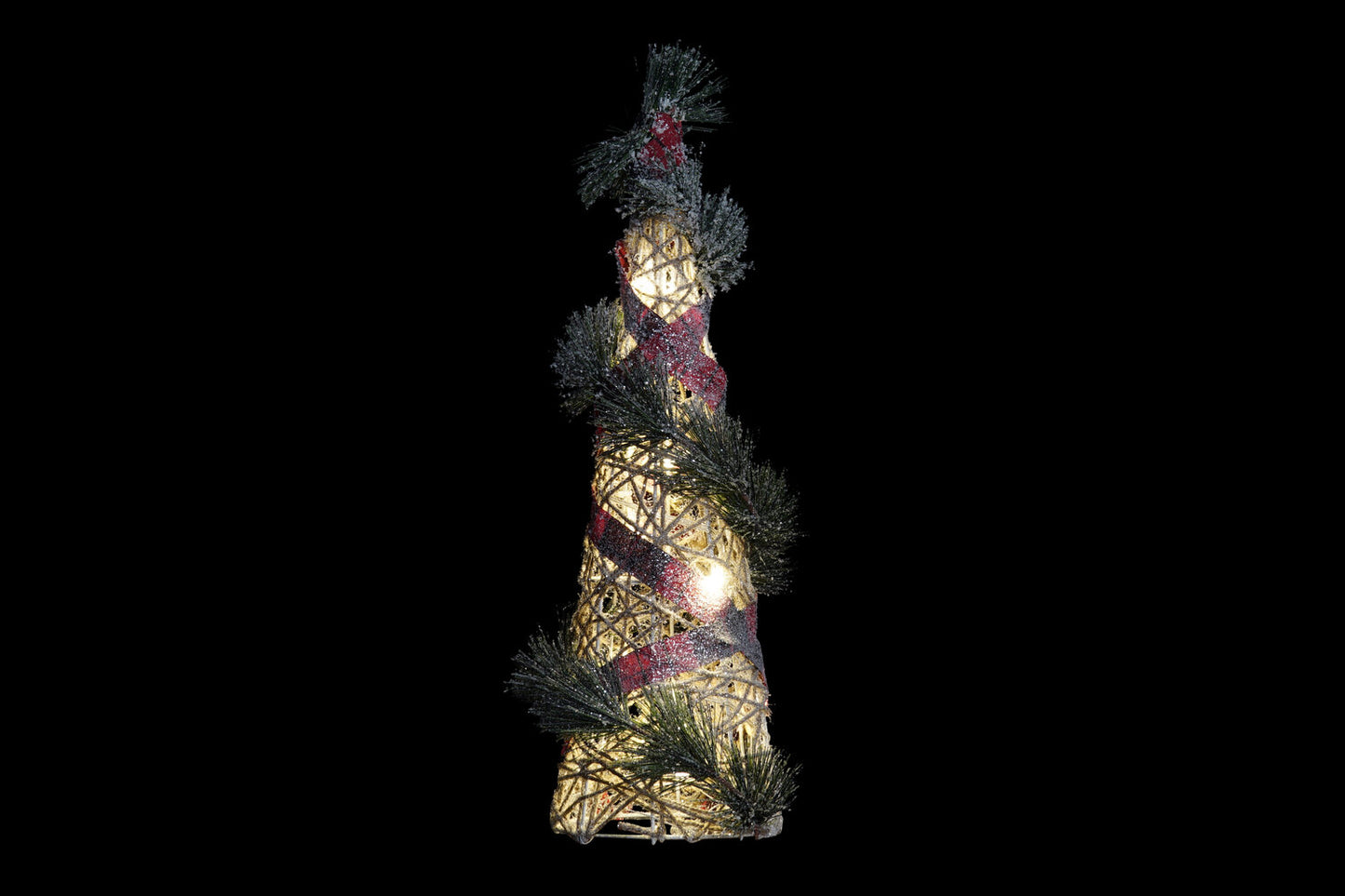 CONO SET 3 LED RATAN 20X20X80 3AA NEVADO NATURAL