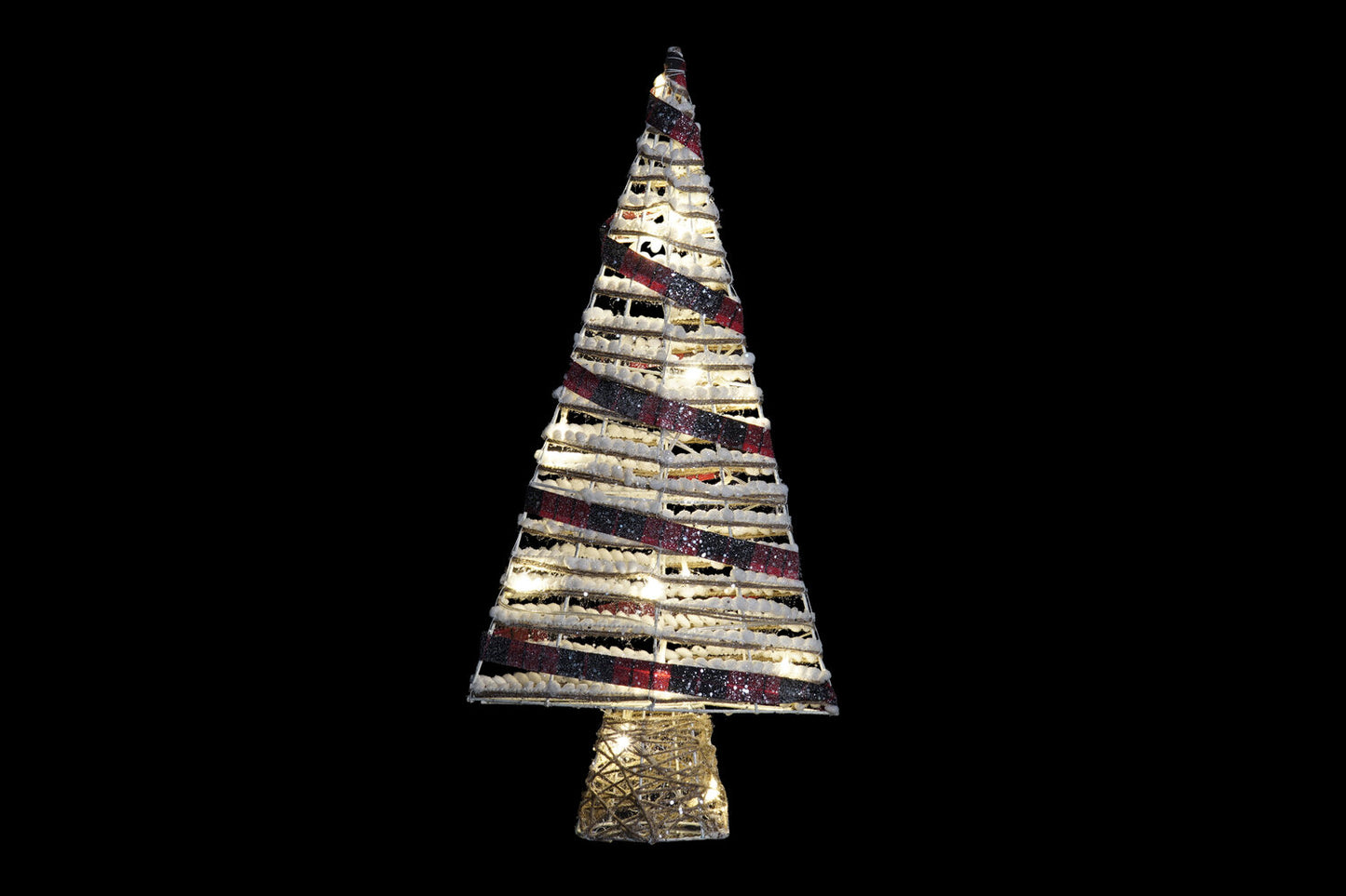 ARBOL LED RATAN 29X12X60 3AA PLATEADO NATURAL