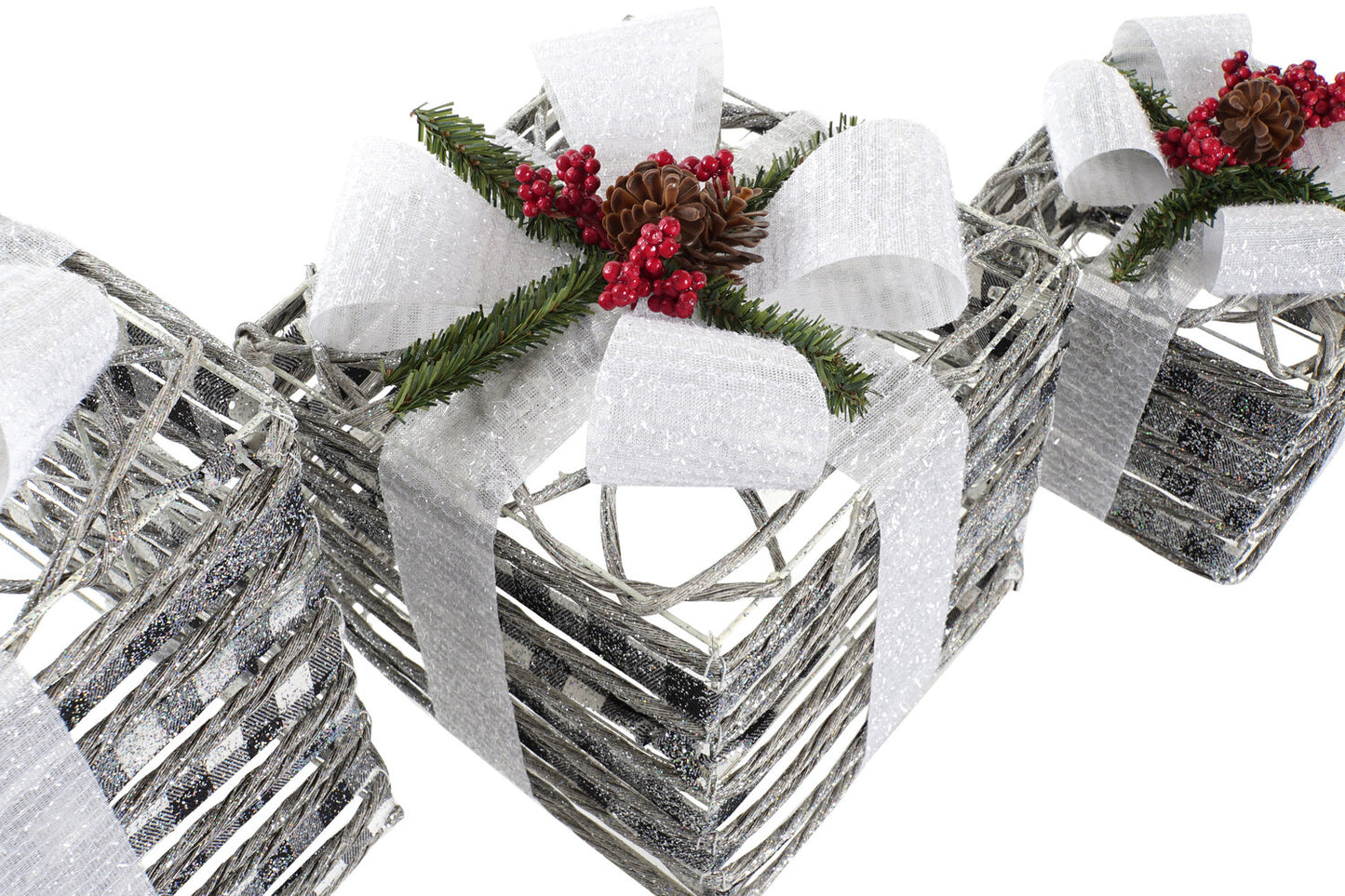 REGALO SET 3 LED RATAN 25X25X29 3AA NEVADO BLANCO