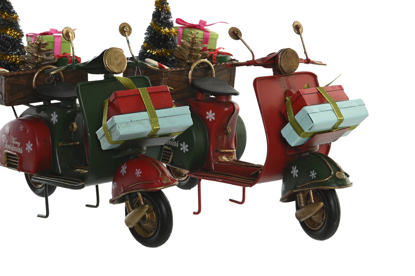 VEHICULO DECORACION METAL 26:5X10:5X20 ARBOL Y REG