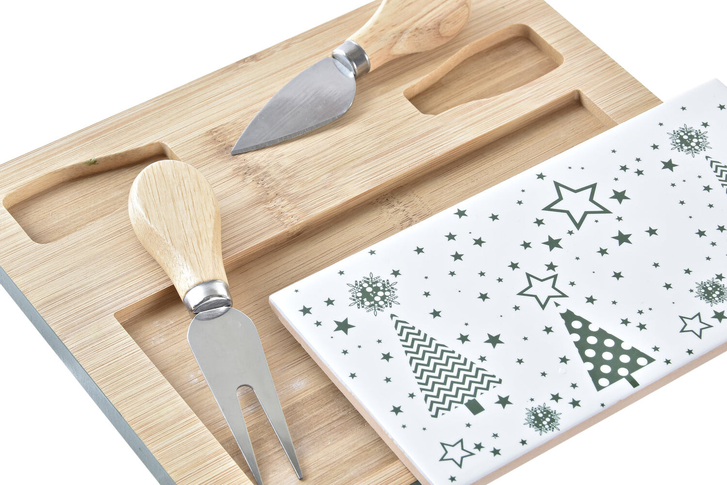 TABLA APERITIVO SET 4 BAMBU GRES 24:5X20X1:2 VERDE