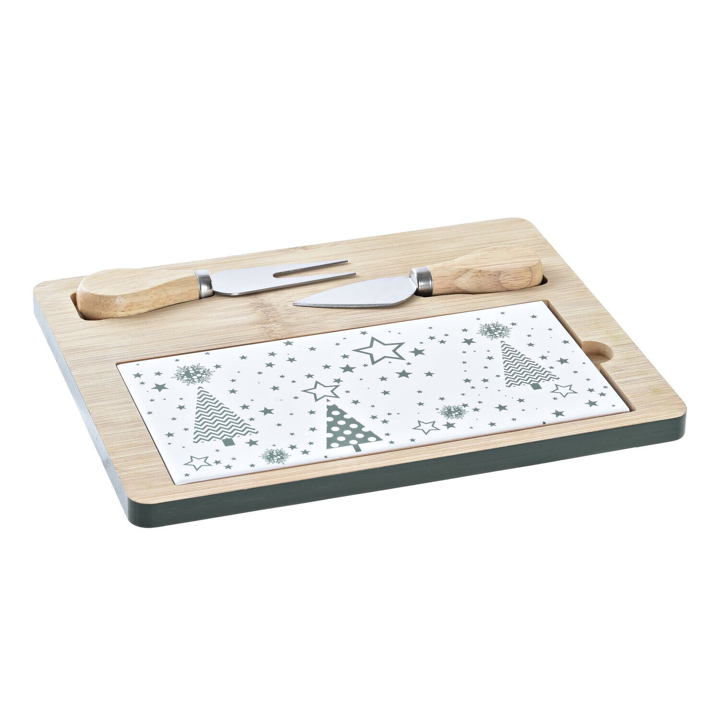 TABLA APERITIVO SET 4 BAMBU GRES 24:5X20X1:2 VERDE