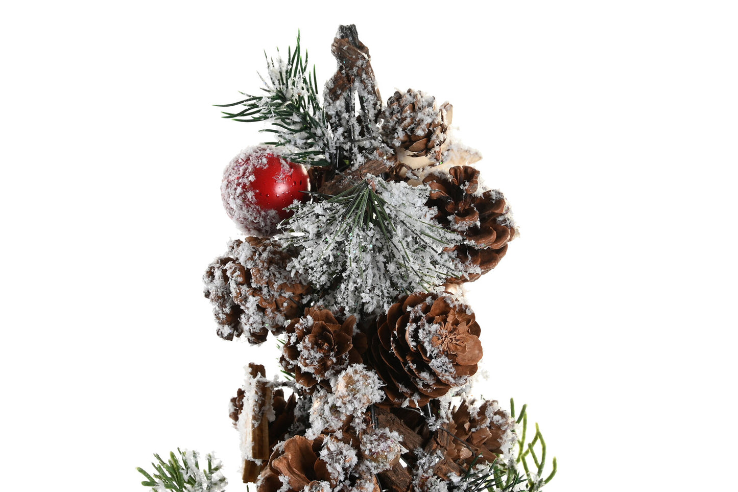 ARBOL RATAN PIÑAS 19X19X50 NEVADO ROJO