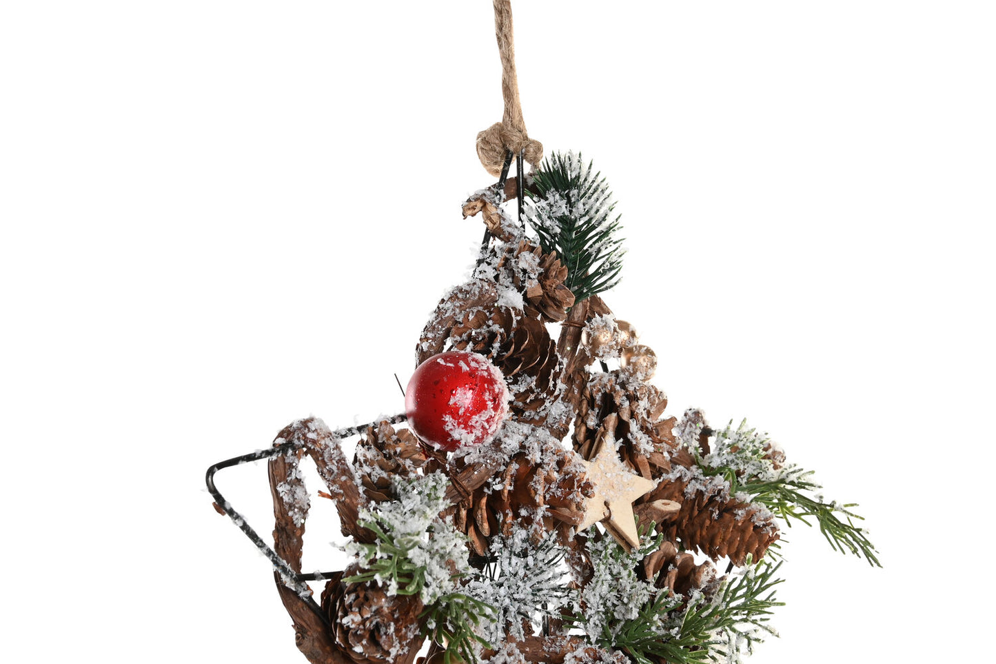 DECORACION COLGANTE PIÑAS METAL 24X24X7 ESTRELLA