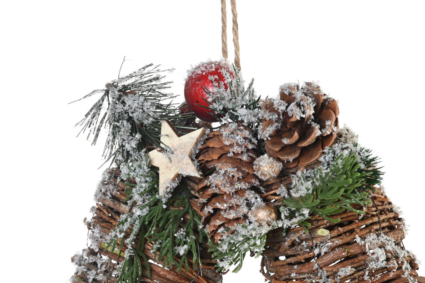 DECORACION COLGANTE RATAN PIÑAS 25X12X15 CAMPANAS