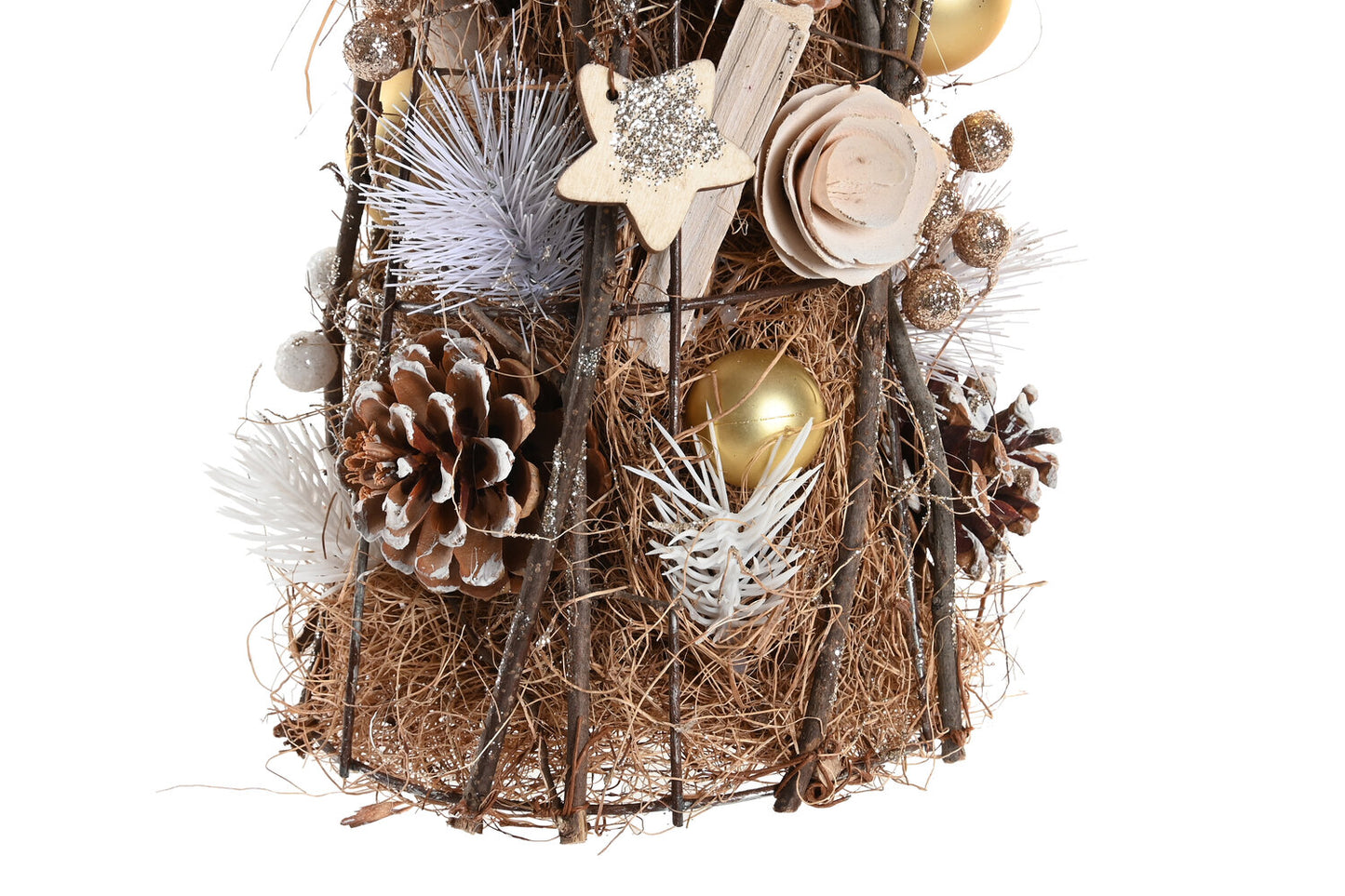 ARBOL PIÑAS NATURAL 16X16X48 DORADO