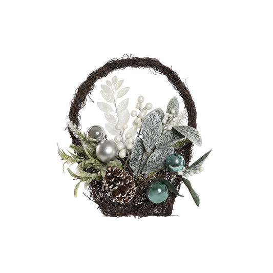 DECORACION PARED PVC RATAN 30X10X40 CESTA AZUL