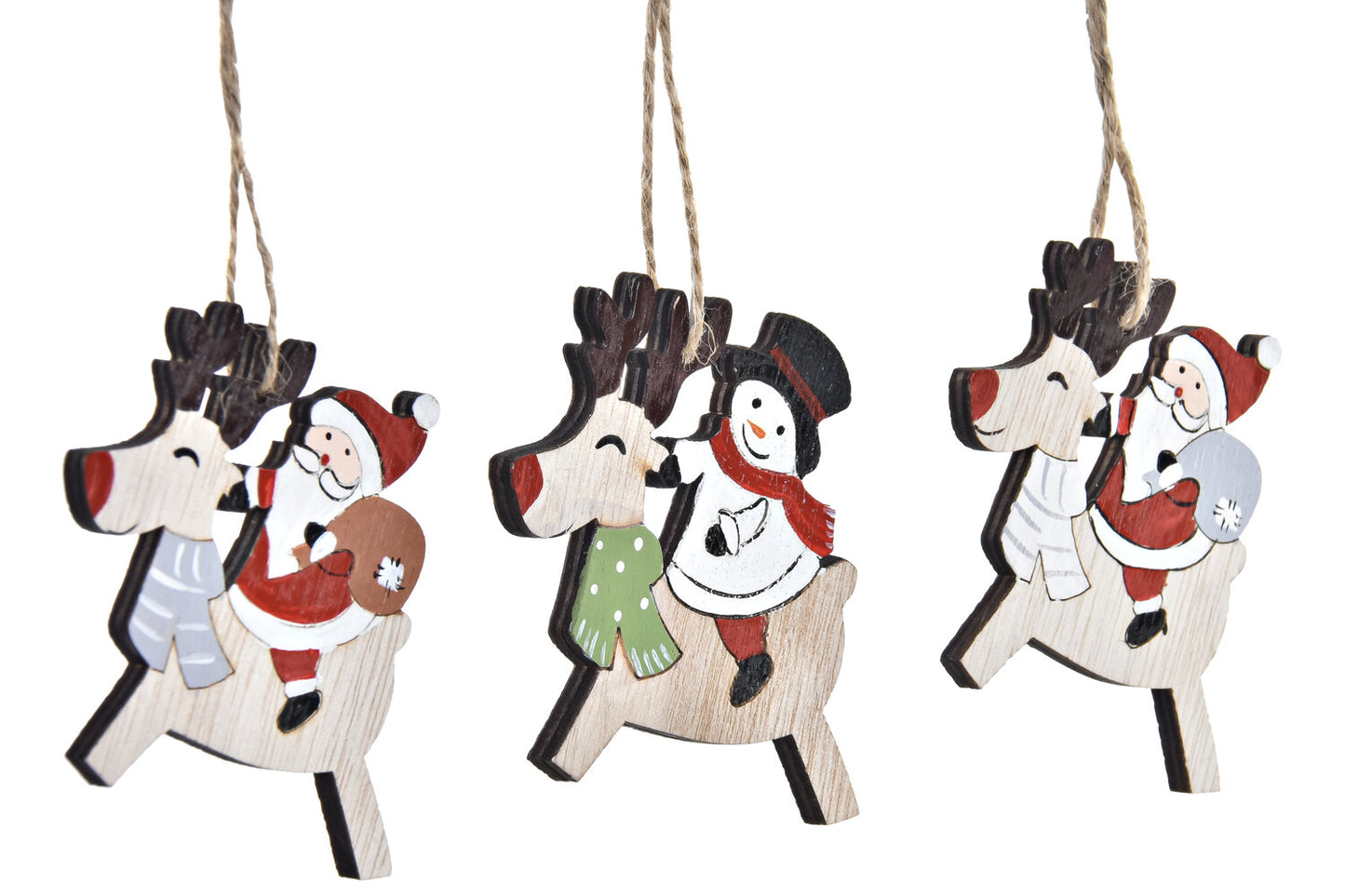 DECORACION COLGANTE SET 3 MDF 21:2X1:5X8 RENO ROJO