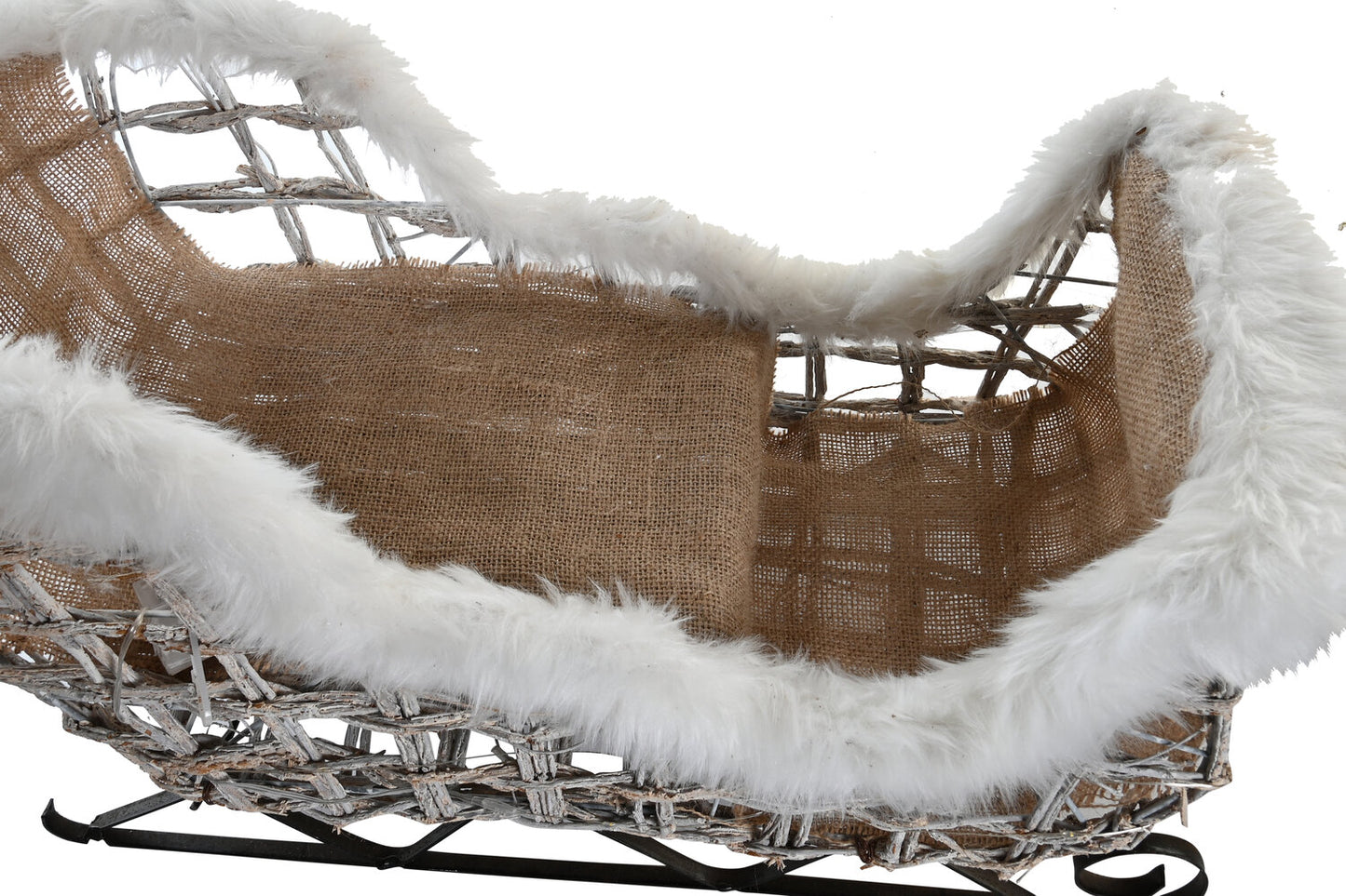 DECORACION SET 3 LED MIMBRE 60X30X37 BLANCO