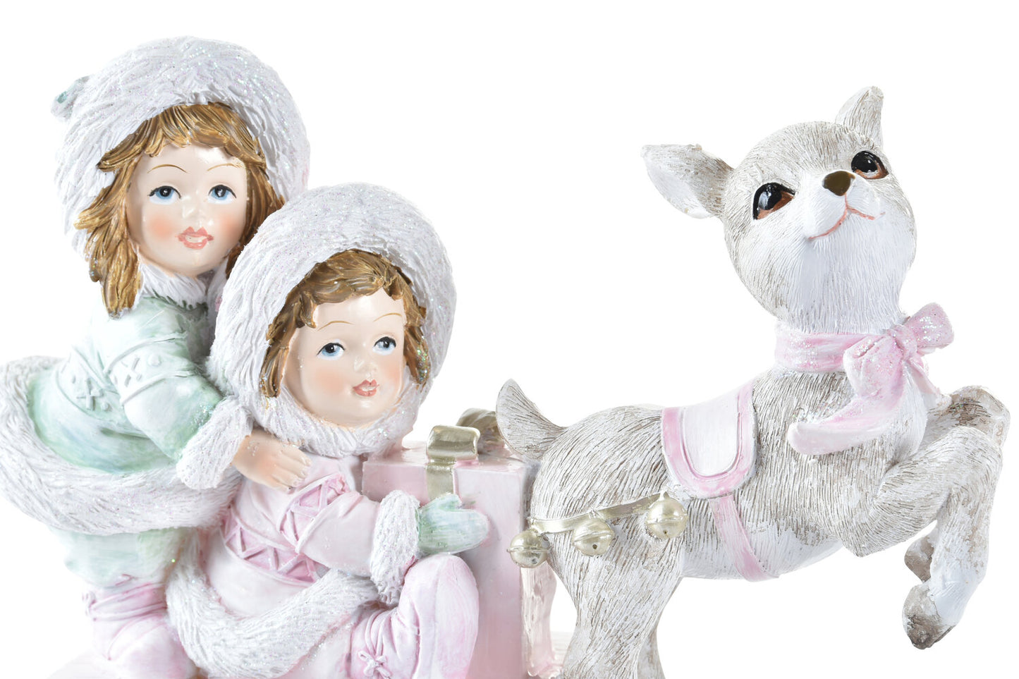 FIGURA RESINA 16:5X7:5X12 TRINEO ROSA