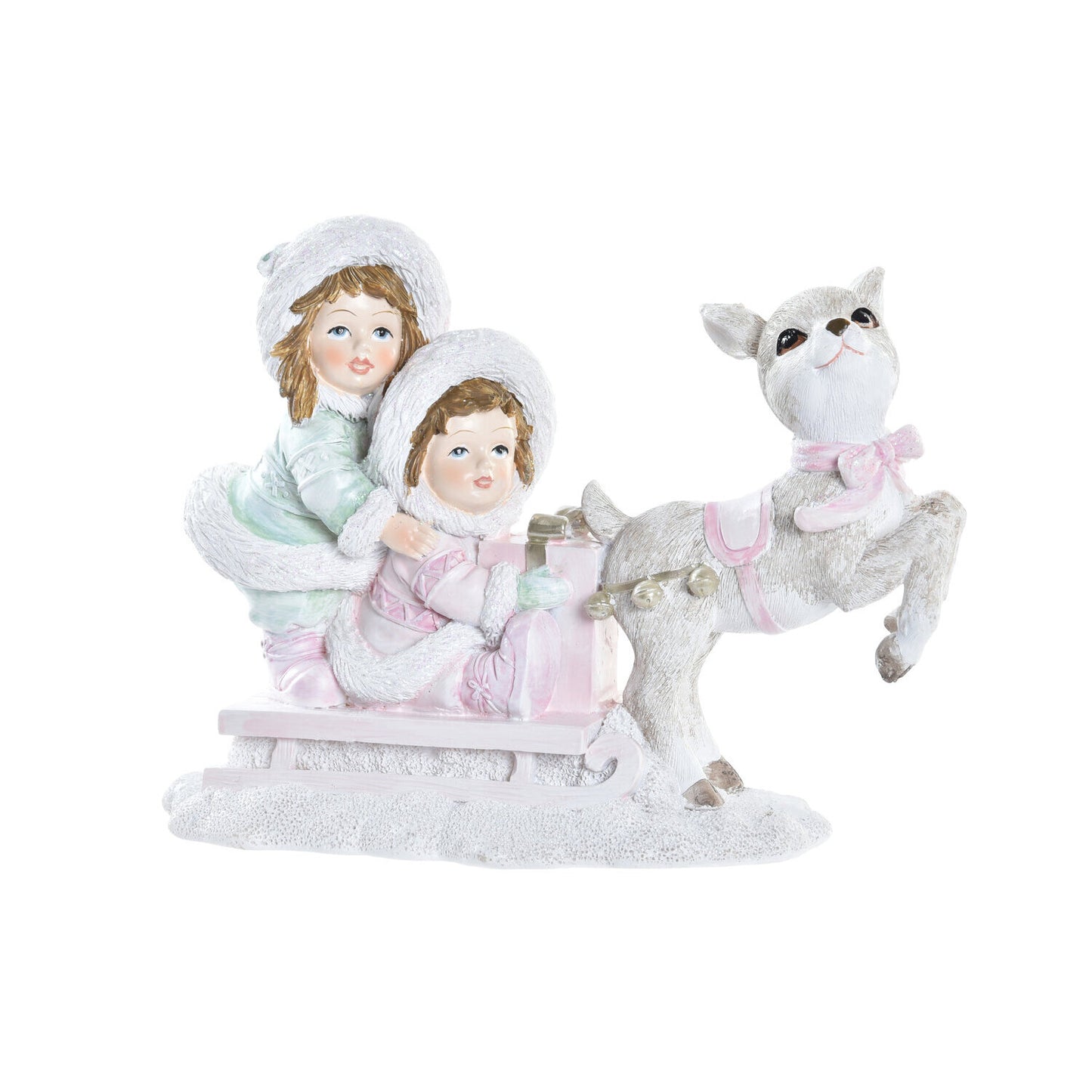 FIGURA RESINA 16:5X7:5X12 TRINEO ROSA