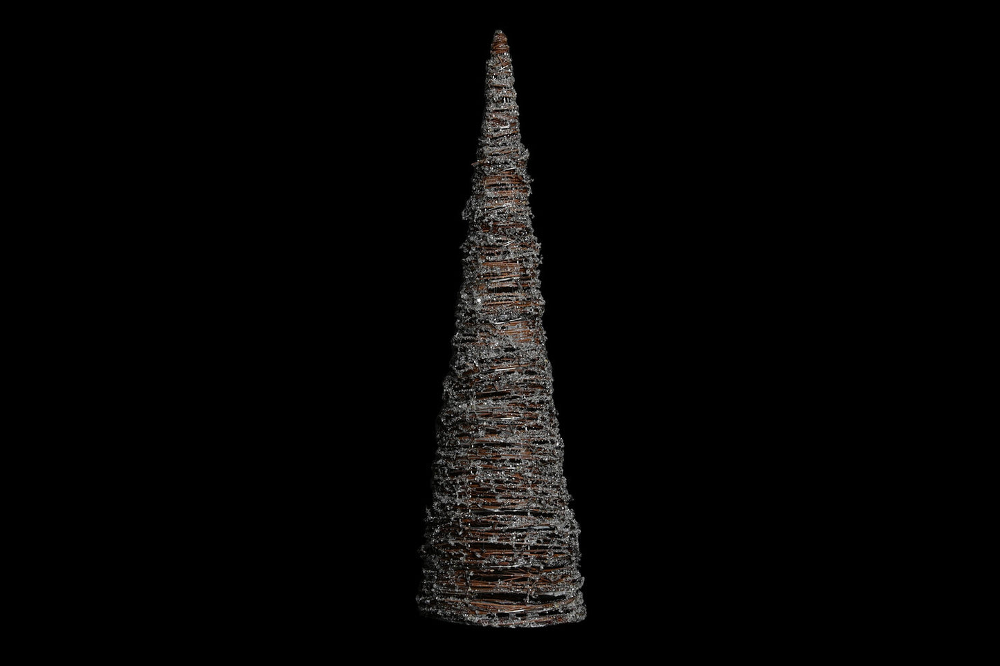 CONO RATAN LED 19X19X62 NATURAL MARRON CLARO