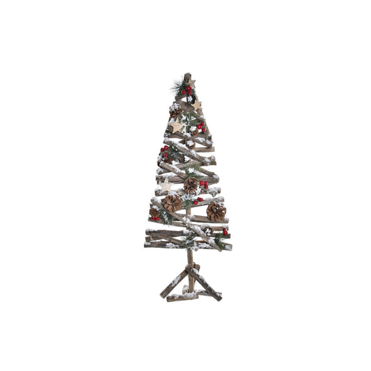 ARBOL MADERA LED 28X28X70 NEVADO MARRON