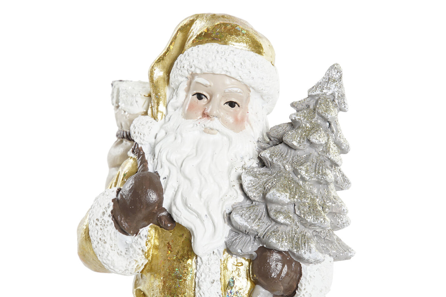 FIGURA RESINA 8X8X18 SANTA DORADO