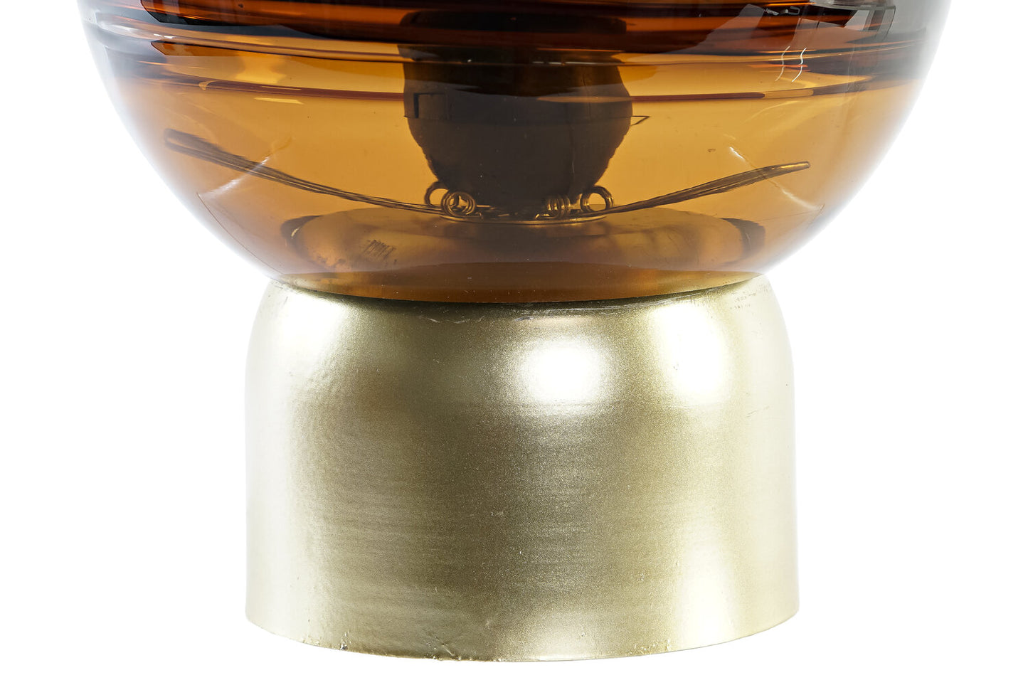 DECORACION LUMINOSA CRISTAL METAL 14X14X20 AMBAR