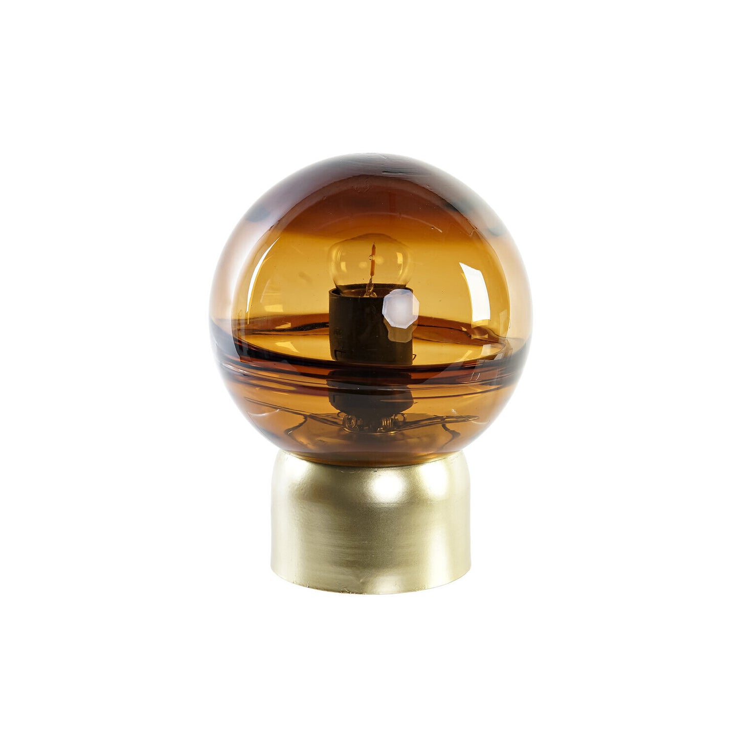 DECORACION LUMINOSA CRISTAL METAL 14X14X20 AMBAR