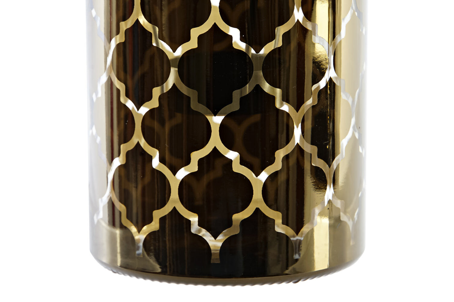 PORTAVELA CRISTAL METAL 10X10X15 DORADO