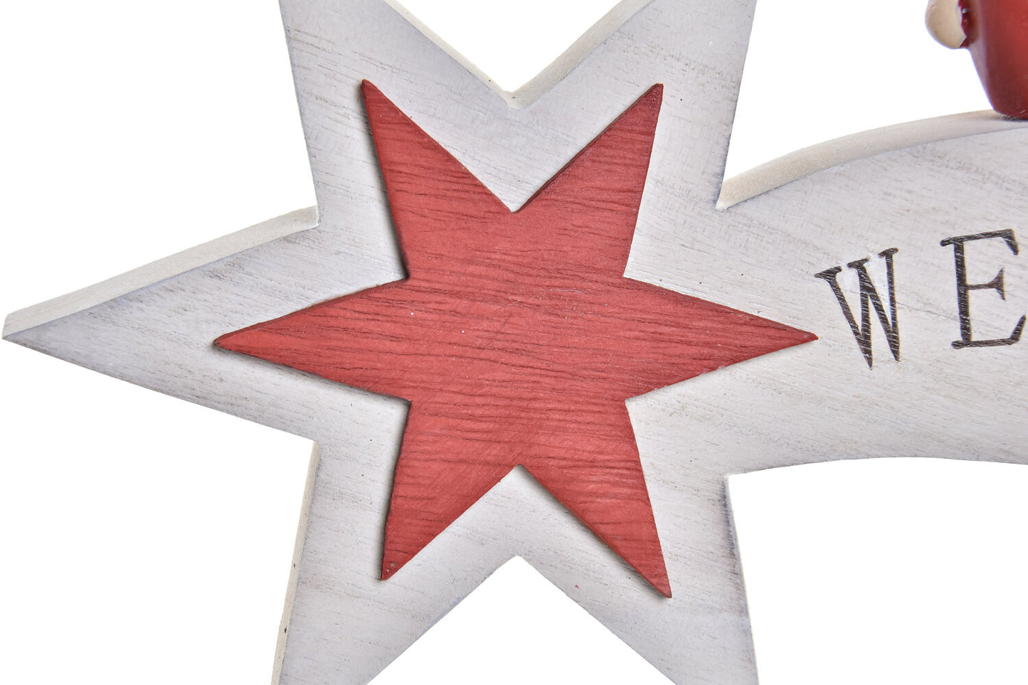 DECORACION MADERA 26X3X16 ESTRELLA FUGAZ BLANCO