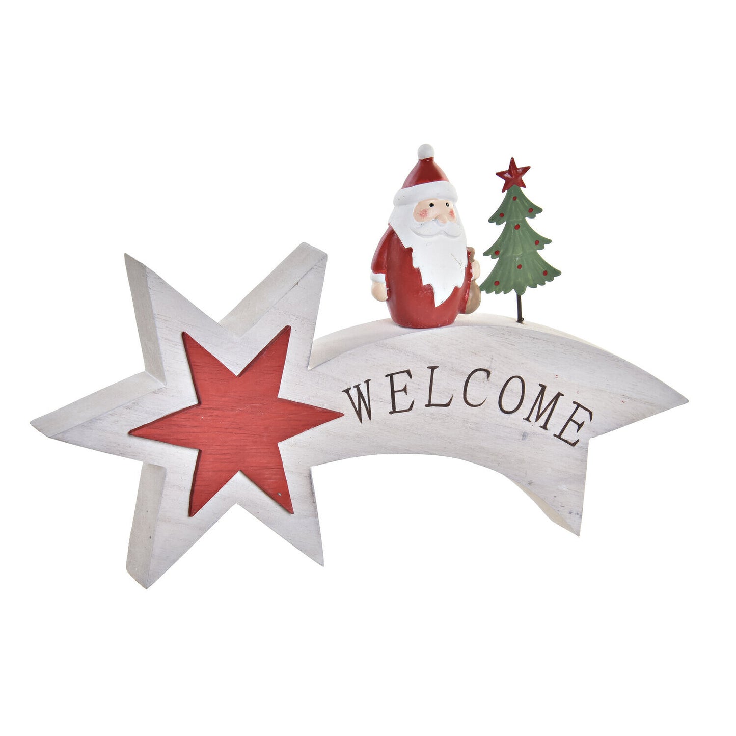 DECORACION MADERA 26X3X16 ESTRELLA FUGAZ BLANCO