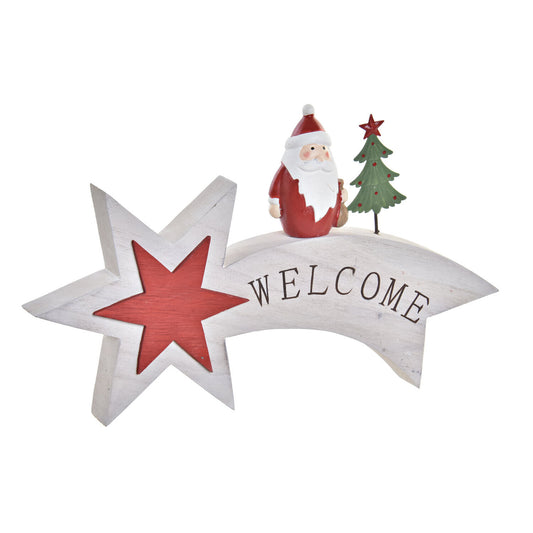 DECORACION MADERA 26X3X16 ESTRELLA FUGAZ BLANCO