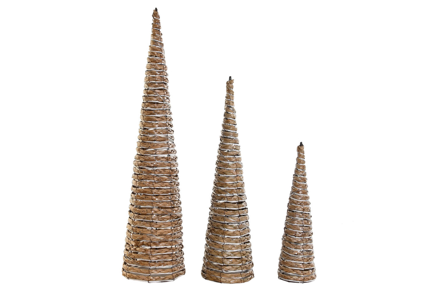 CONO SET 3 LED RATAN 20X20X80 NATURAL