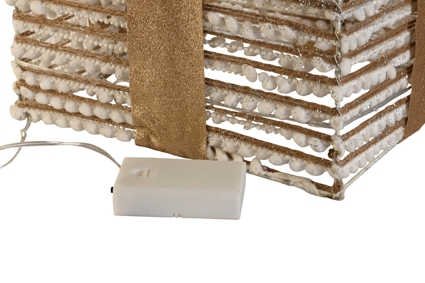 REGALO SET 3 LED RATAN 25X25X25 BLANCO