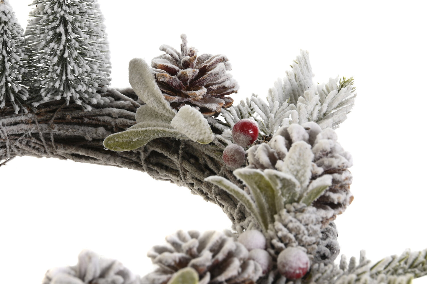 CENTRO MESA NATURAL PIÑAS 30X30X20 NEVADO NATURAL