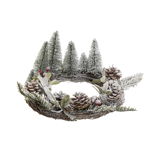 CENTRO MESA NATURAL PIÑAS 30X30X20 NEVADO NATURAL