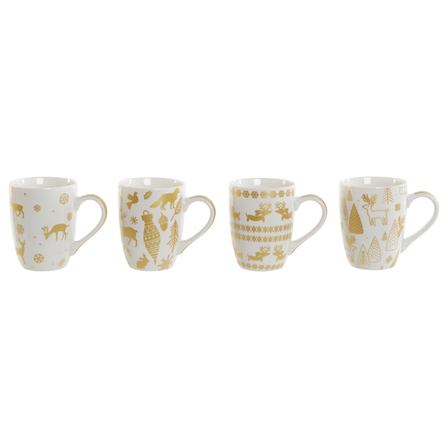 MUG SET 4 PORCELANA 8X12X10 360ML DORADO