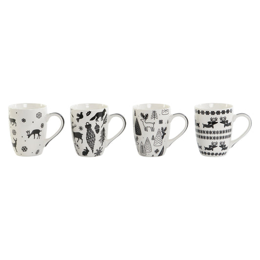 MUG SET 4 PORCELANA 8X12X10 360ML: NEGRO